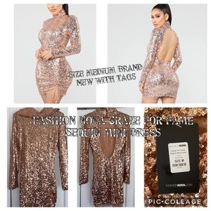 Craze for fame fashion nova sequin dress